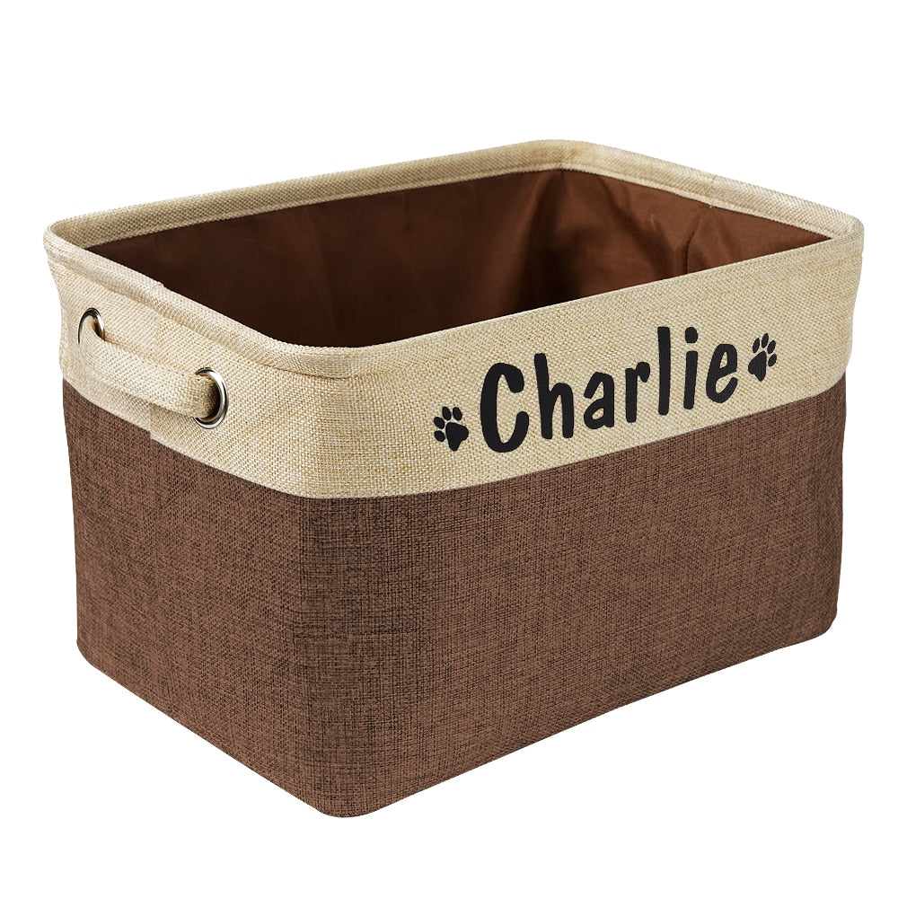 Foldable Canvas Box for Pet Toys and Accessories