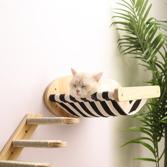 Cat Wall-Mounted Hammock with Stairs