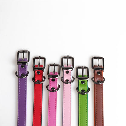 Dog Soft Double Layer Leather Collar