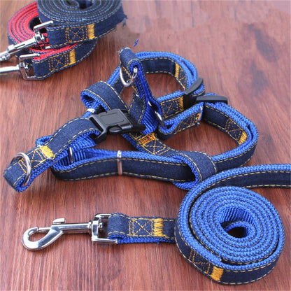 Dog Jean Harness with Leash