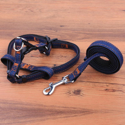 Dog Jean Harness with Leash