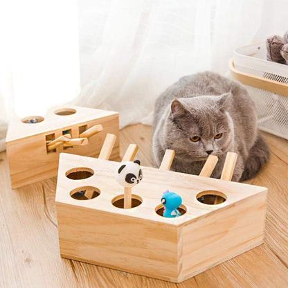 Cat Wooden Interactive Toy