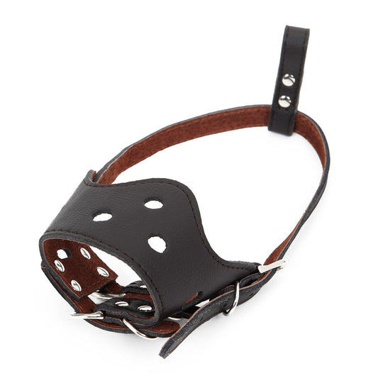 Dog Adjustable Leather Muzzle