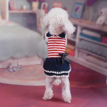 Dog Summer Striped Denim Skirt