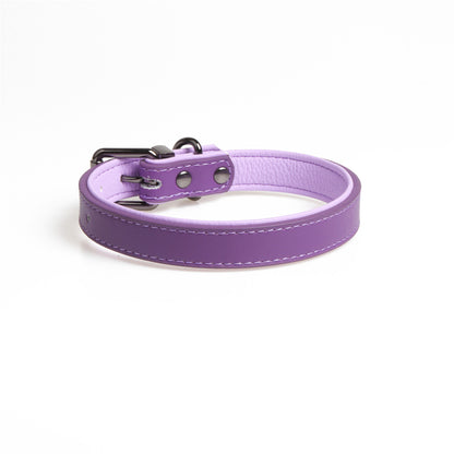 Dog Soft Double Layer Leather Collar