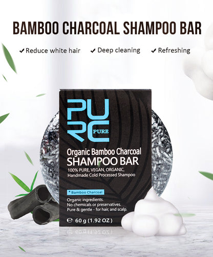 Shampoo solido al carbone di bambù biologico