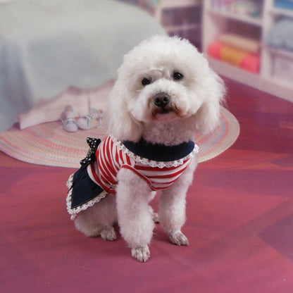 Dog Summer Striped Denim Skirt