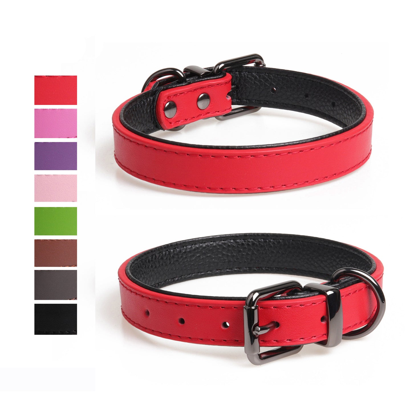 Dog Soft Double Layer Leather Collar