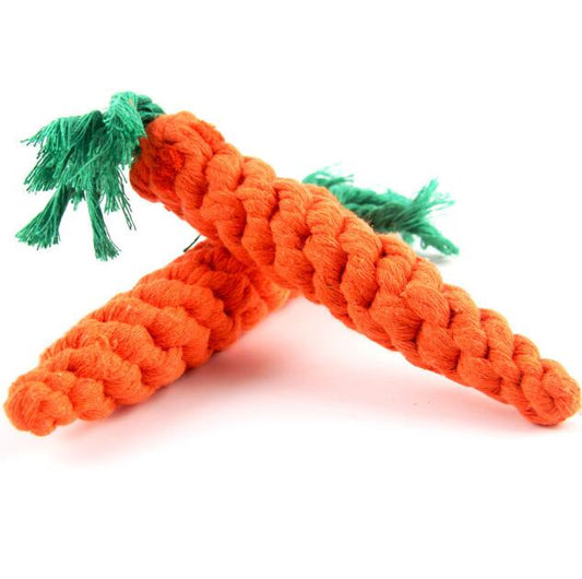 Dog Cotton Rope Carrot Toy